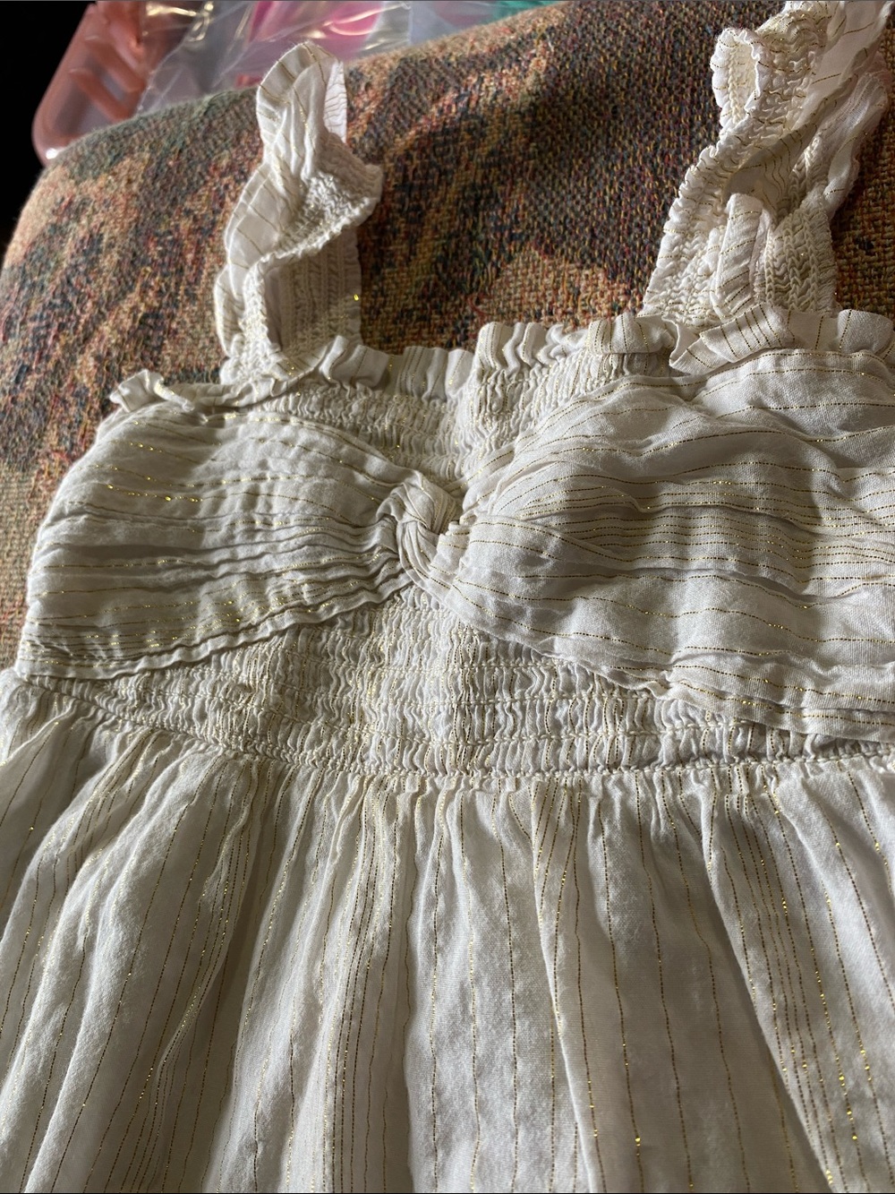 White Ruffled Sun Dress - Picture 2 of 8